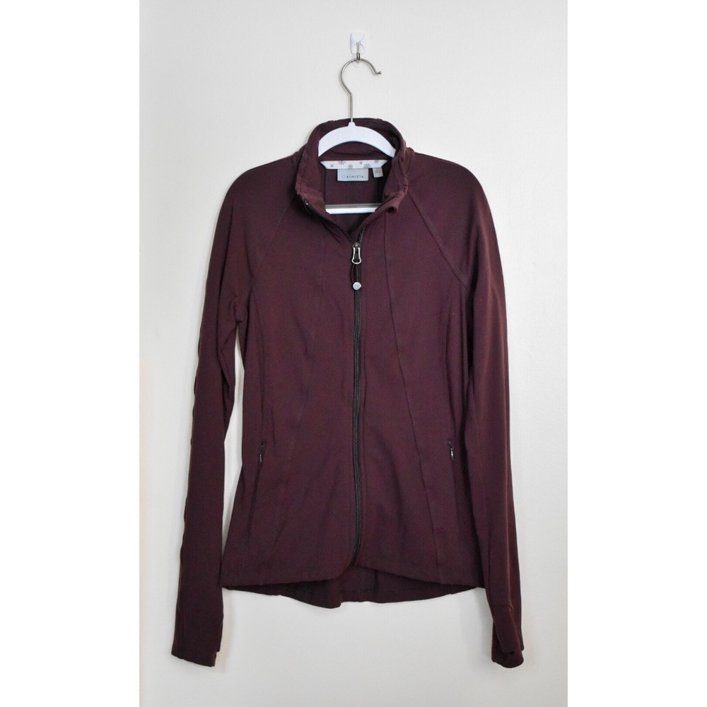 Athleta Burgundy Zip-Up with Thumb Hole